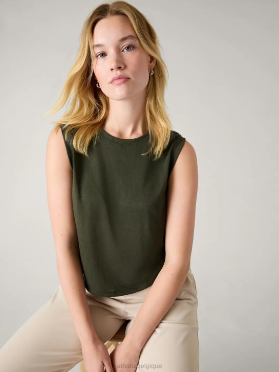 Athleta femmes réservoir de muscle venteux JRTZ419 vêtements tremble, olive
