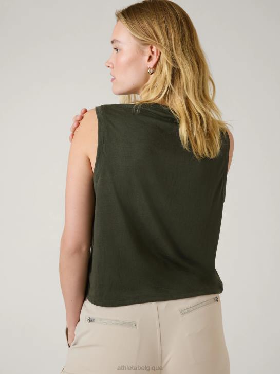 Athleta femmes réservoir de muscle venteux JRTZ419 vêtements tremble, olive