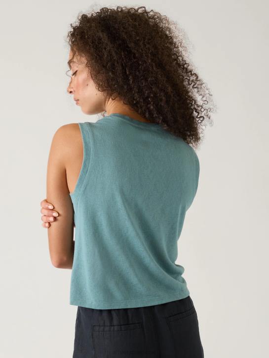 Athleta femmes réservoir de muscle venteux JRTZ533 vêtements vert oxydé