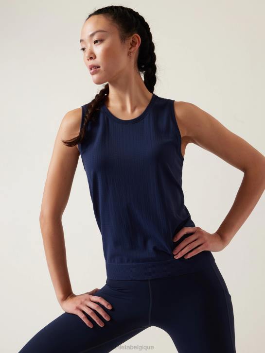 Athleta femmes réservoir sans couture en mouvement JRTZ242 vêtements robe bleue