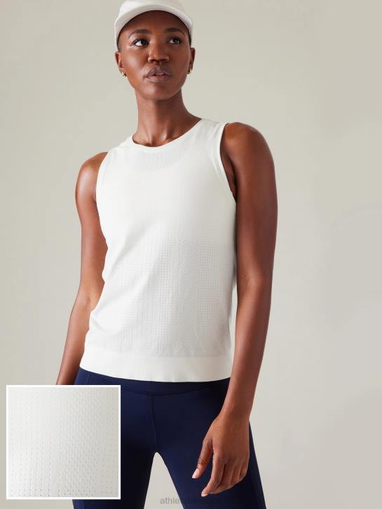 Athleta femmes réservoir sans couture en mouvement JRTZ265 vêtements blanc brillant