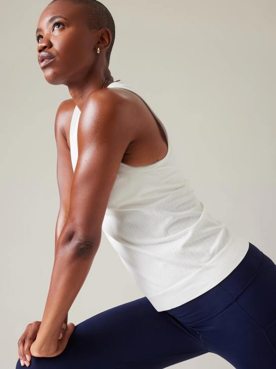 Athleta femmes réservoir sans couture en mouvement JRTZ265 vêtements blanc brillant