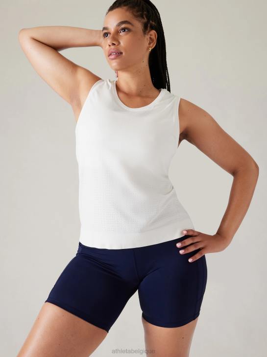 Athleta femmes réservoir sans couture en mouvement JRTZ265 vêtements blanc brillant