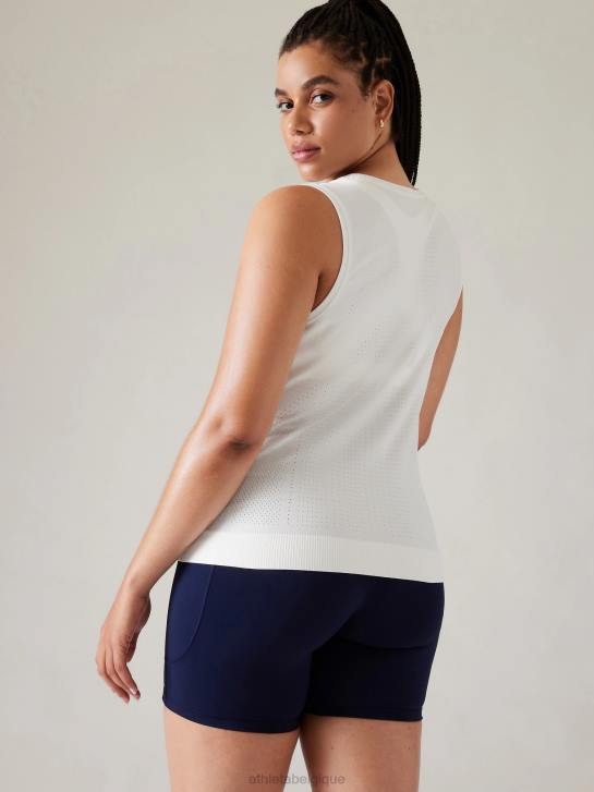 Athleta femmes réservoir sans couture en mouvement JRTZ265 vêtements blanc brillant