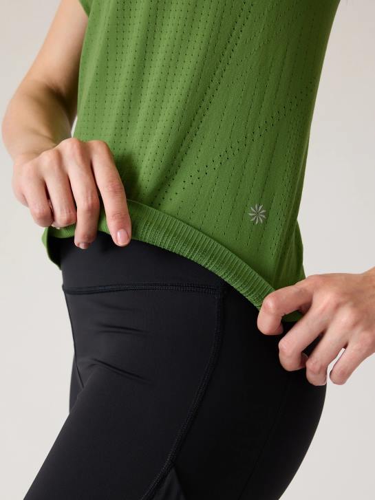 Athleta femmes réservoir sans couture en mouvement JRTZ294 vêtements vert baja