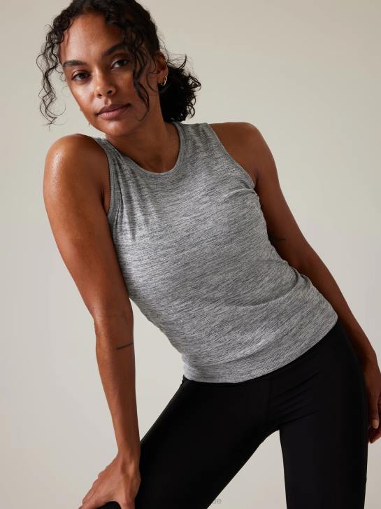 Athleta femmes réservoir sans couture en mouvement JRTZ305 vêtements gris moyen chiné