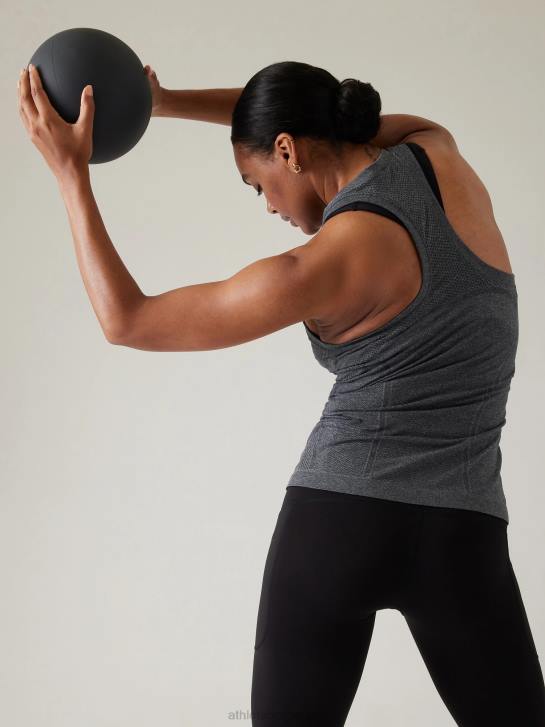 Athleta femmes réservoir sans couture élan JRTZ196 vêtements gris anthracite chiné