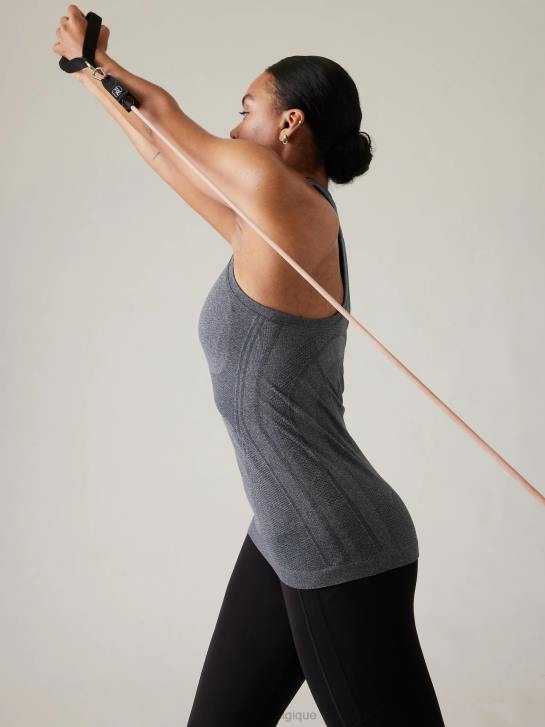 Athleta femmes réservoir sans couture élan JRTZ196 vêtements gris anthracite chiné