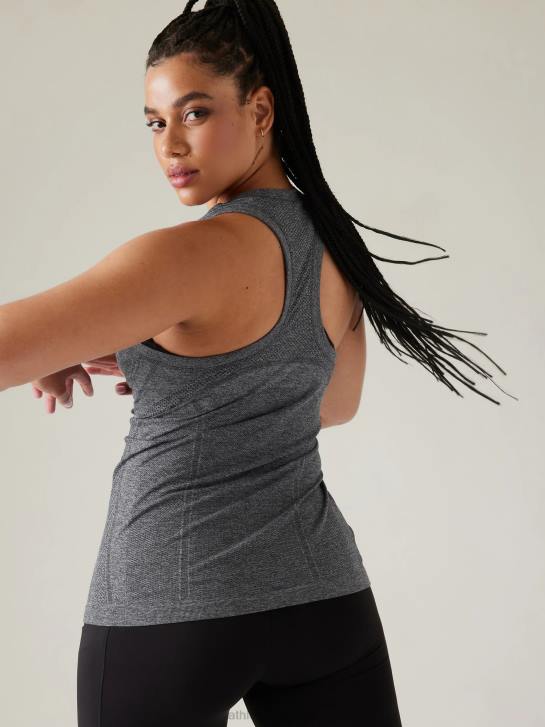 Athleta femmes réservoir sans couture élan JRTZ196 vêtements gris anthracite chiné