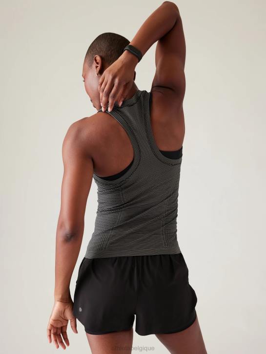Athleta femmes réservoir sans couture élan JRTZ366 vêtements mini rayure noire