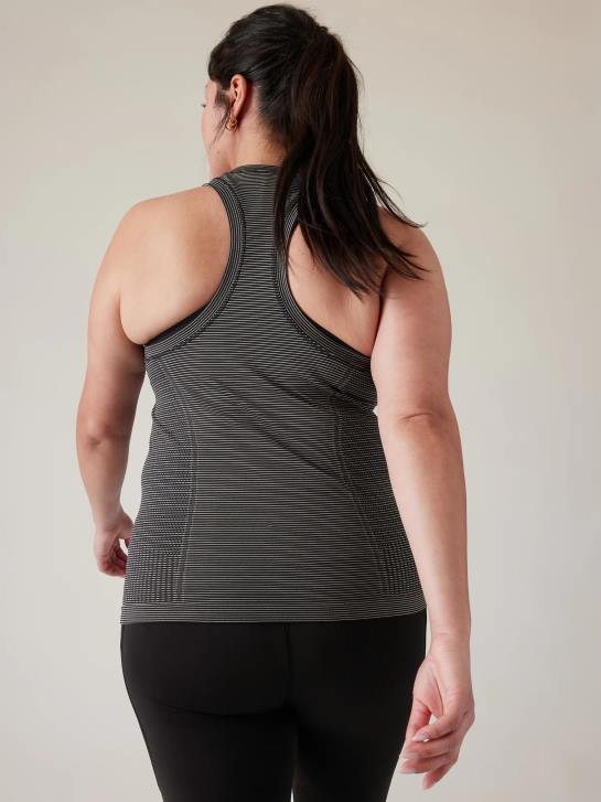 Athleta femmes réservoir sans couture élan JRTZ366 vêtements mini rayure noire