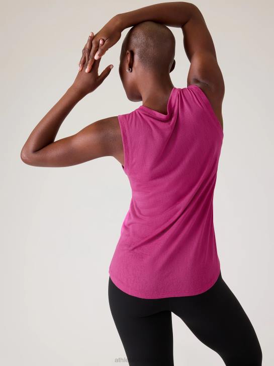 Athleta femmes réservoir venteux JRTZ191 vêtements rose plante de glace