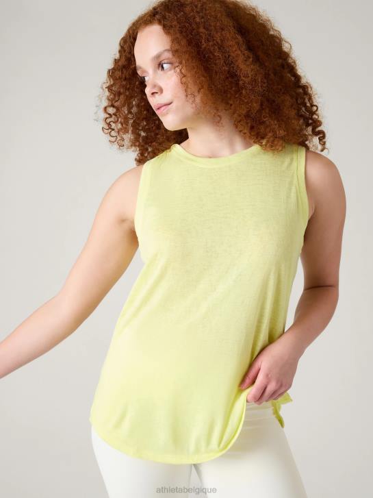 Athleta femmes réservoir venteux JRTZ362 vêtements chèvrefeuille jaune