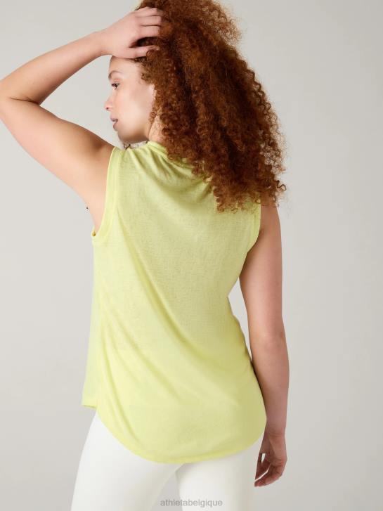 Athleta femmes réservoir venteux JRTZ362 vêtements chèvrefeuille jaune