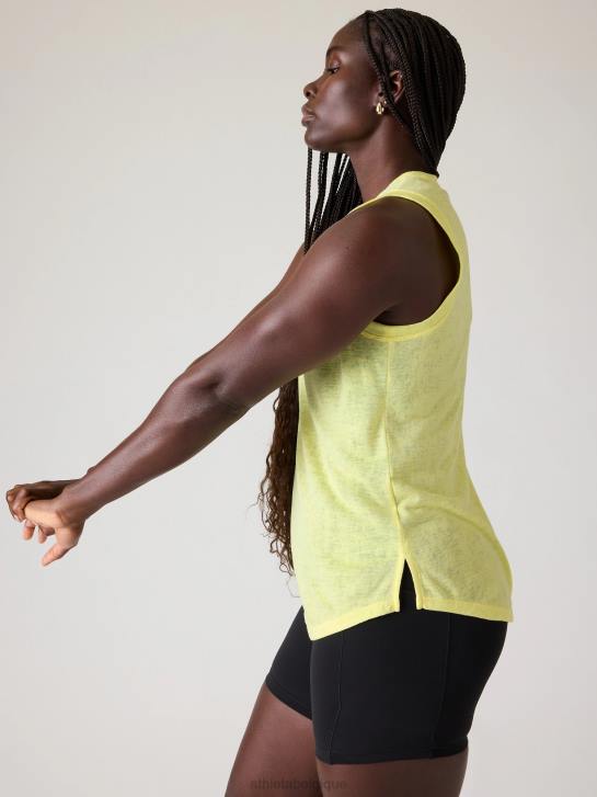 Athleta femmes réservoir venteux JRTZ362 vêtements chèvrefeuille jaune