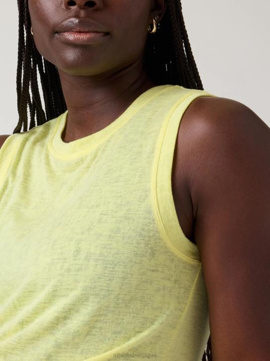 Athleta femmes réservoir venteux JRTZ362 vêtements chèvrefeuille jaune
