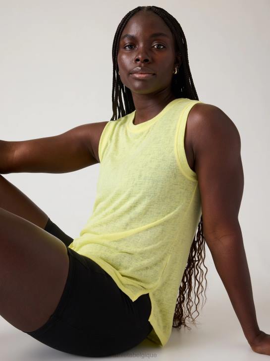Athleta femmes réservoir venteux JRTZ362 vêtements chèvrefeuille jaune