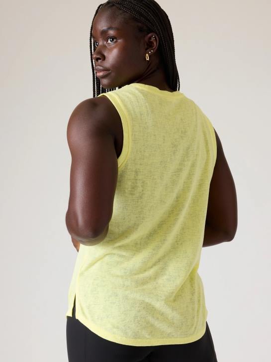 Athleta femmes réservoir venteux JRTZ362 vêtements chèvrefeuille jaune