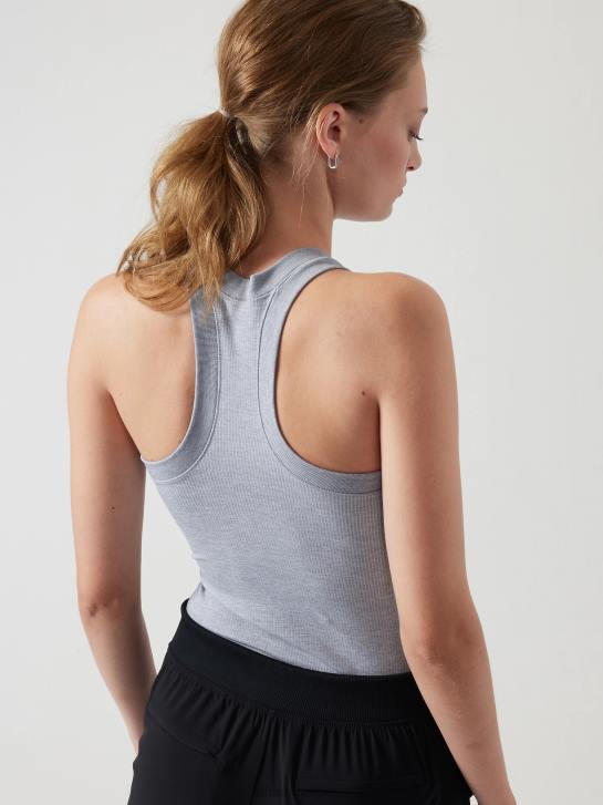 Athleta femmes renouveler le débardeur dos nageur sans couture JRTZ313 vêtements gris chiné