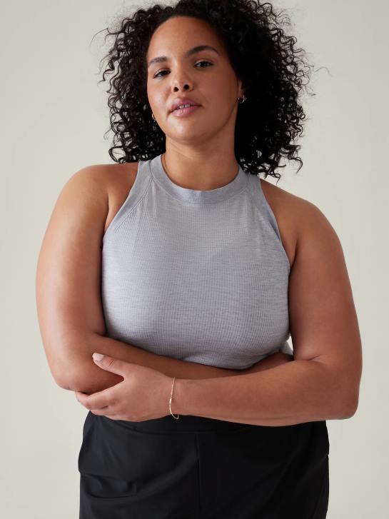 Athleta femmes renouveler le débardeur dos nageur sans couture JRTZ313 vêtements gris chiné