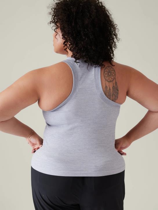 Athleta femmes renouveler le débardeur dos nageur sans couture JRTZ313 vêtements gris chiné