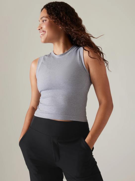 Athleta femmes renouveler le réservoir musculaire sans couture JRTZ467 vêtements gris chiné