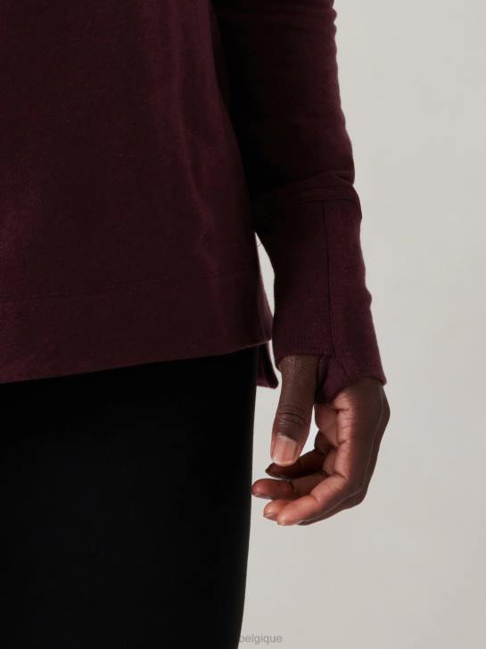Athleta femmes coaster luxe sweat-shirt de récupération JRTZ239 vêtements bruyère cabernet épicée