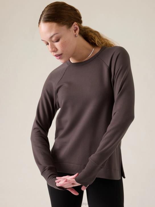 Athleta femmes coaster luxe sweat-shirt de récupération JRTZ471 vêtements schiste argileux
