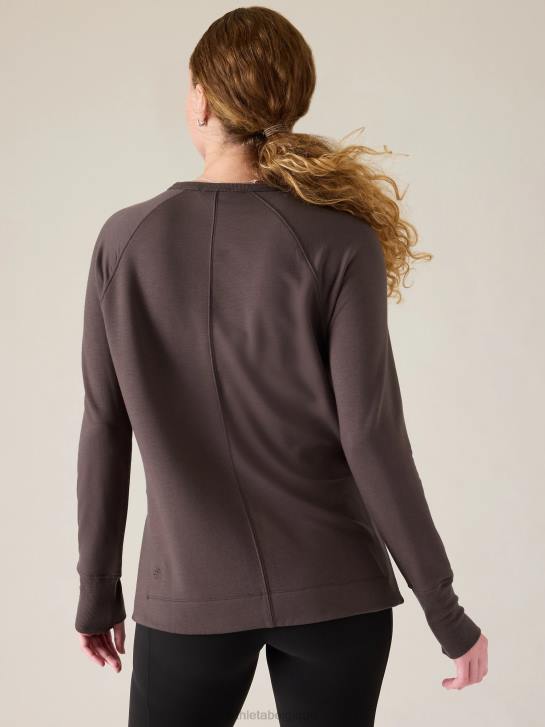 Athleta femmes coaster luxe sweat-shirt de récupération JRTZ471 vêtements schiste argileux