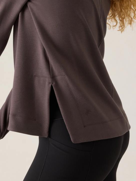 Athleta femmes coaster luxe sweat-shirt de récupération JRTZ471 vêtements schiste argileux