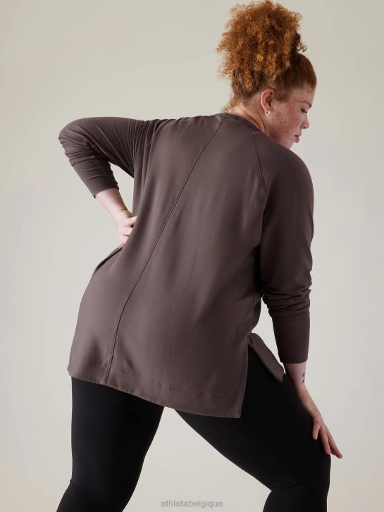 Athleta femmes coaster luxe sweat-shirt de récupération JRTZ471 vêtements schiste argileux