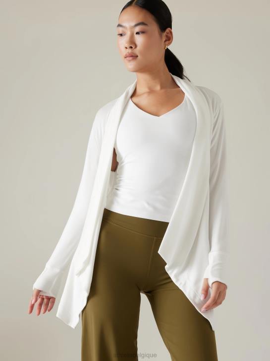 Athleta femmes enveloppement de restauration pranayama JRTZ335 vêtements blanc brillant