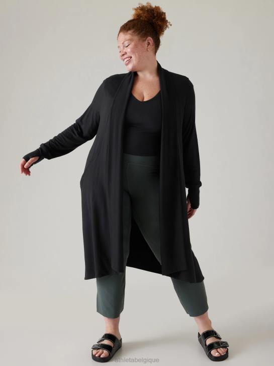 Athleta femmes long enveloppement pranayama JRTZ425 vêtements noir