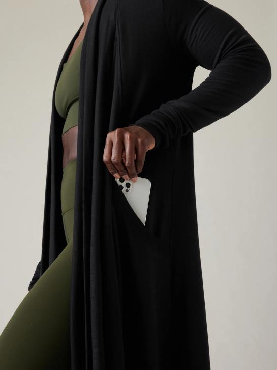 Athleta femmes long enveloppement pranayama JRTZ425 vêtements noir