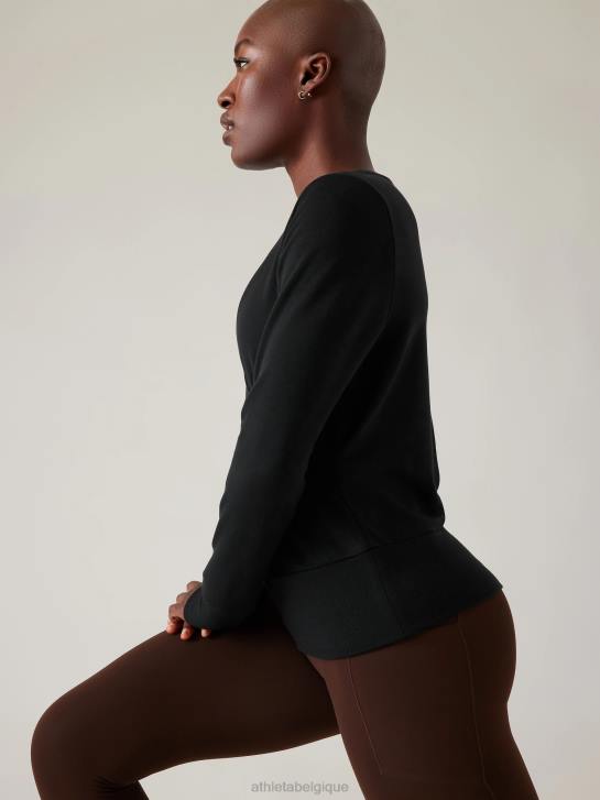 Athleta femmes recharger le sweat-shirt JRTZ482 vêtements noir