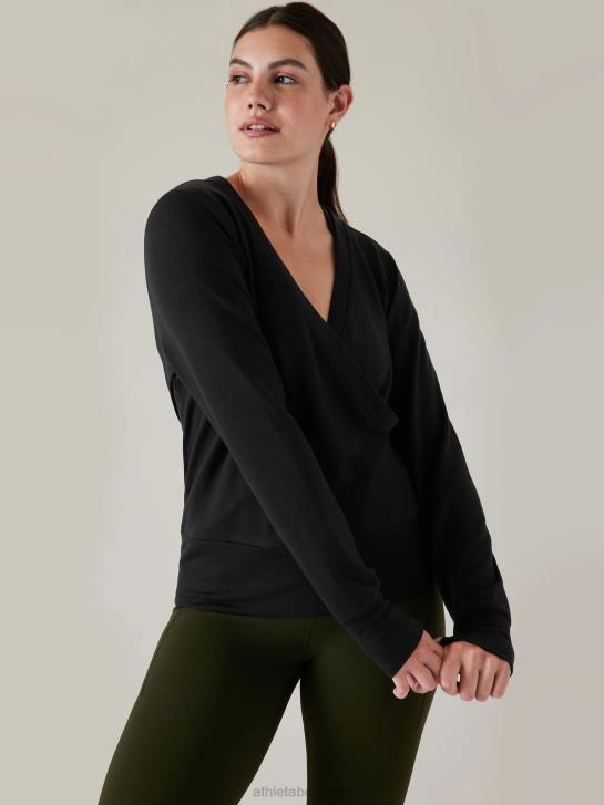 Athleta femmes recharger le sweat-shirt JRTZ482 vêtements noir