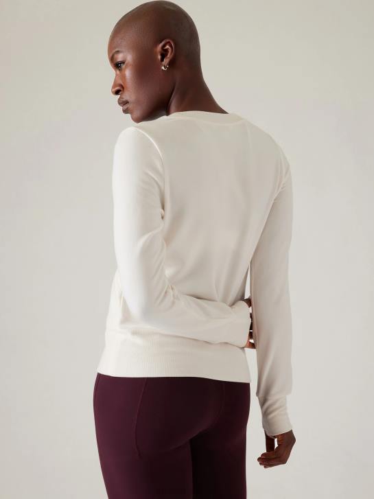 Athleta femmes recharger le sweat-shirt JRTZ528 vêtements magnolia blanc