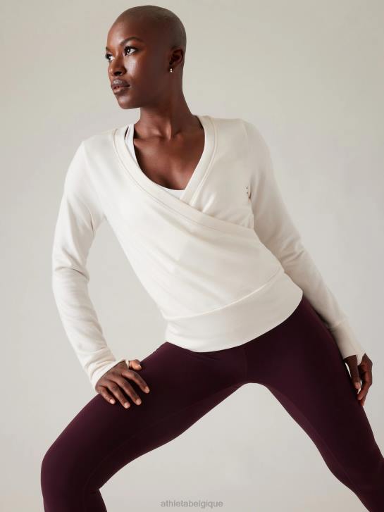 Athleta femmes recharger le sweat-shirt JRTZ528 vêtements magnolia blanc