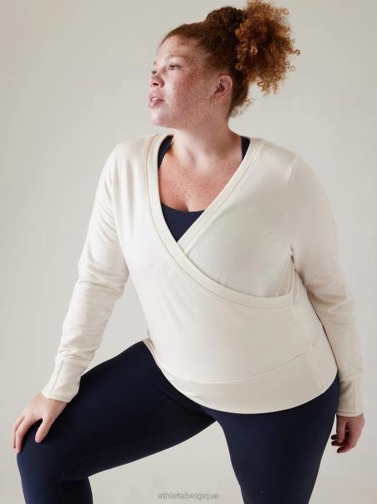 Athleta femmes recharger le sweat-shirt JRTZ528 vêtements magnolia blanc