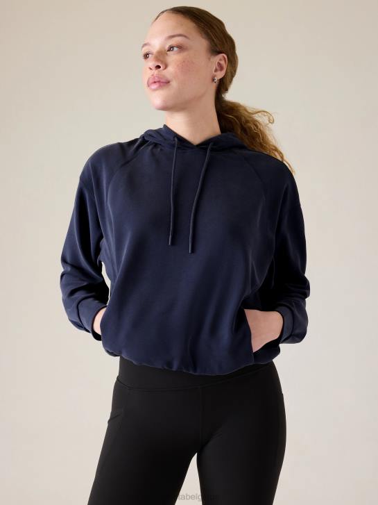 Athleta femmes sweat à capuche à ourlet bulle seasoft JRTZ288 vêtements marine