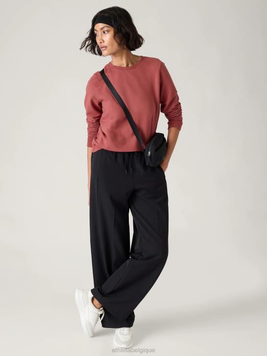 Athleta femmes sweat à col ras du cou en tissu rétro JRTZ210 vêtements teinture pour vêtements en bois de rose