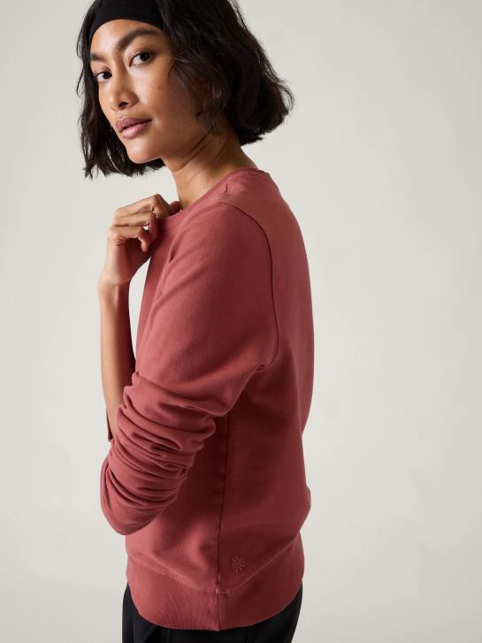 Athleta femmes sweat à col ras du cou en tissu rétro JRTZ210 vêtements teinture pour vêtements en bois de rose