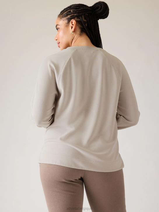Athleta femmes sweat à col rond seasoft JRTZ203 vêtements gris ormeau