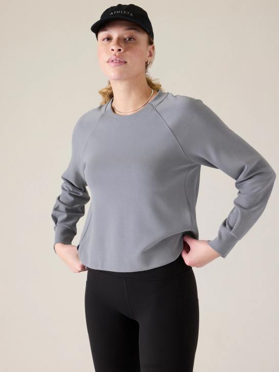 Athleta femmes sweat à col rond seasoft JRTZ221 vêtements bleu littoral