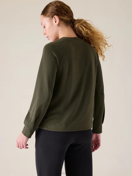 Athleta femmes sweat à col rond seasoft JRTZ251 vêtements tremble, olive
