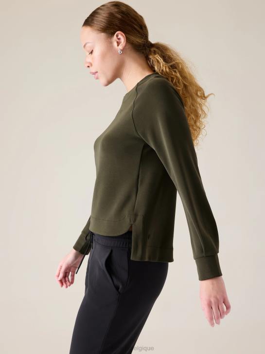 Athleta femmes sweat à col rond seasoft JRTZ251 vêtements tremble, olive
