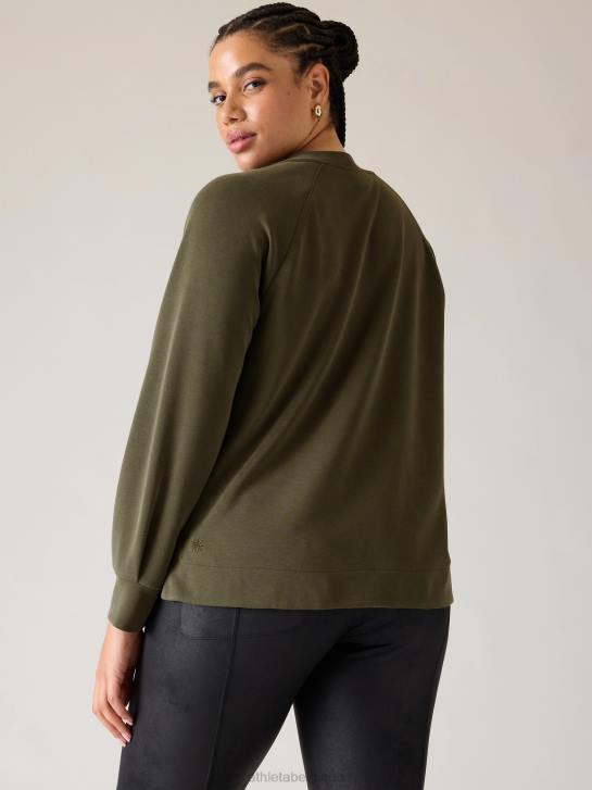 Athleta femmes sweat à col rond seasoft JRTZ251 vêtements tremble, olive