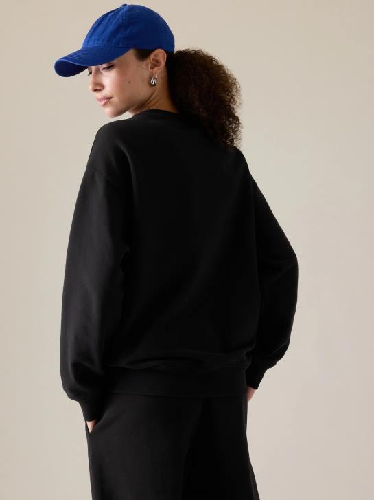 Athleta femmes sweat-shirt à col rond en polaire pour toujours JRTZ399 vêtements noir
