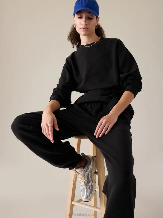 Athleta femmes sweat-shirt à col rond en polaire pour toujours JRTZ399 vêtements noir