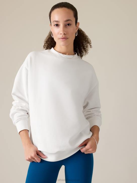 Athleta femmes sweat-shirt à col rond en polaire pour toujours JRTZ477 vêtements blanc brillant